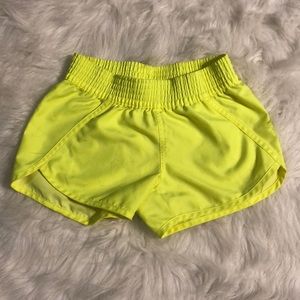 Girls neon yellow shorts